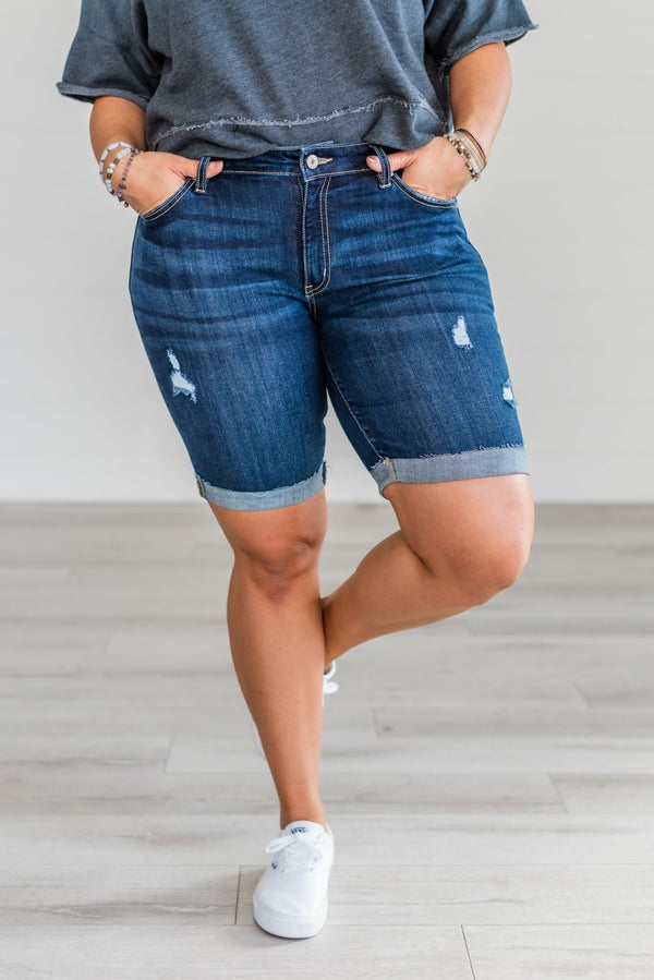 Summer Days Cuffed Denim Shorts