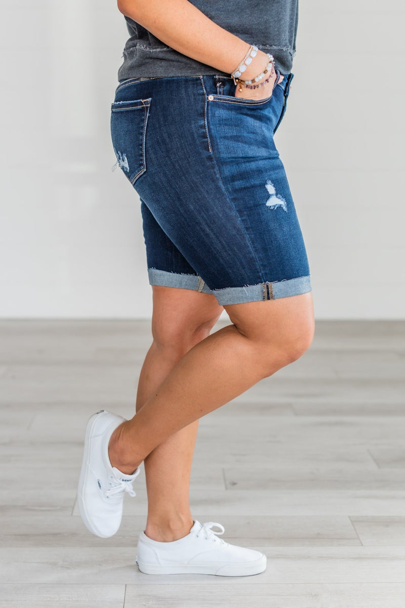 Summer Days Cuffed Denim Shorts