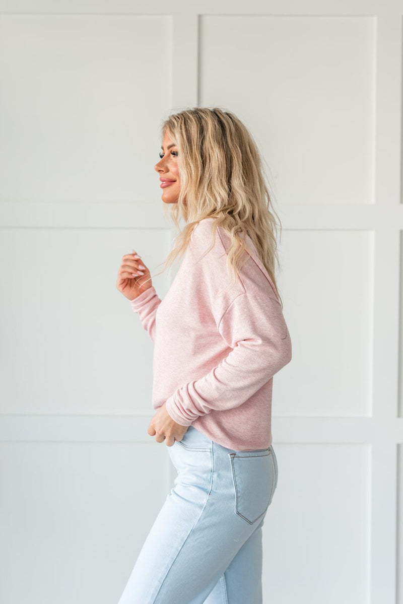 What A Beauty Drop Shoulder Top- Pink
