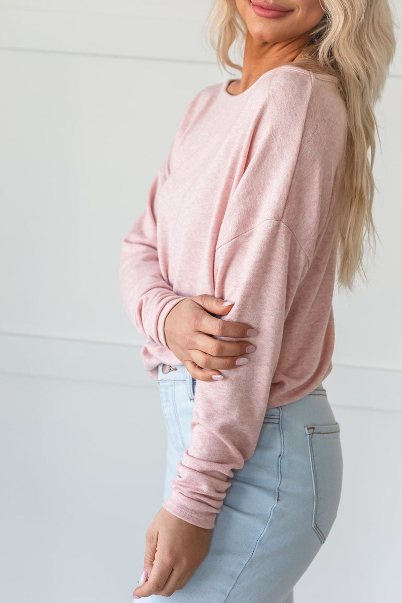 What A Beauty Drop Shoulder Top- Pink