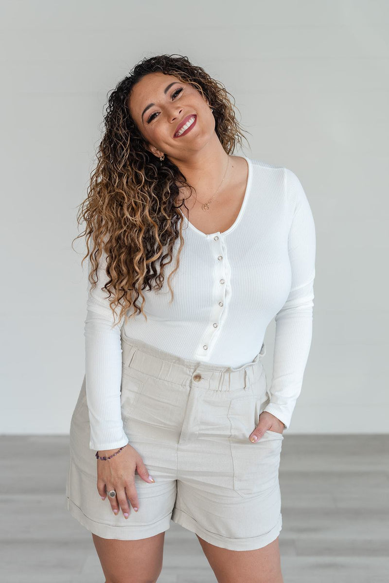 Get The Look Ribbed Bodysuit - White