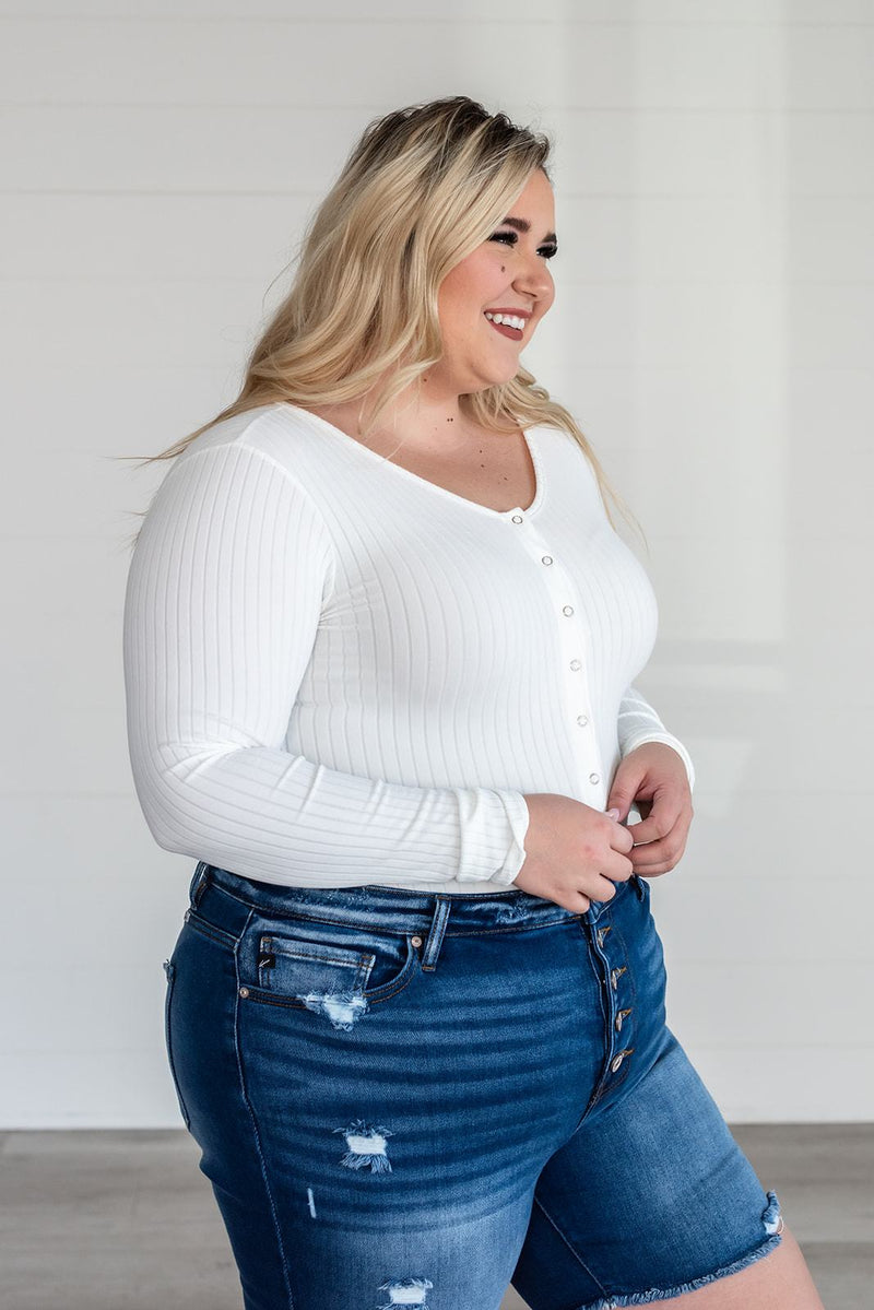 Get The Look Ribbed Bodysuit - White