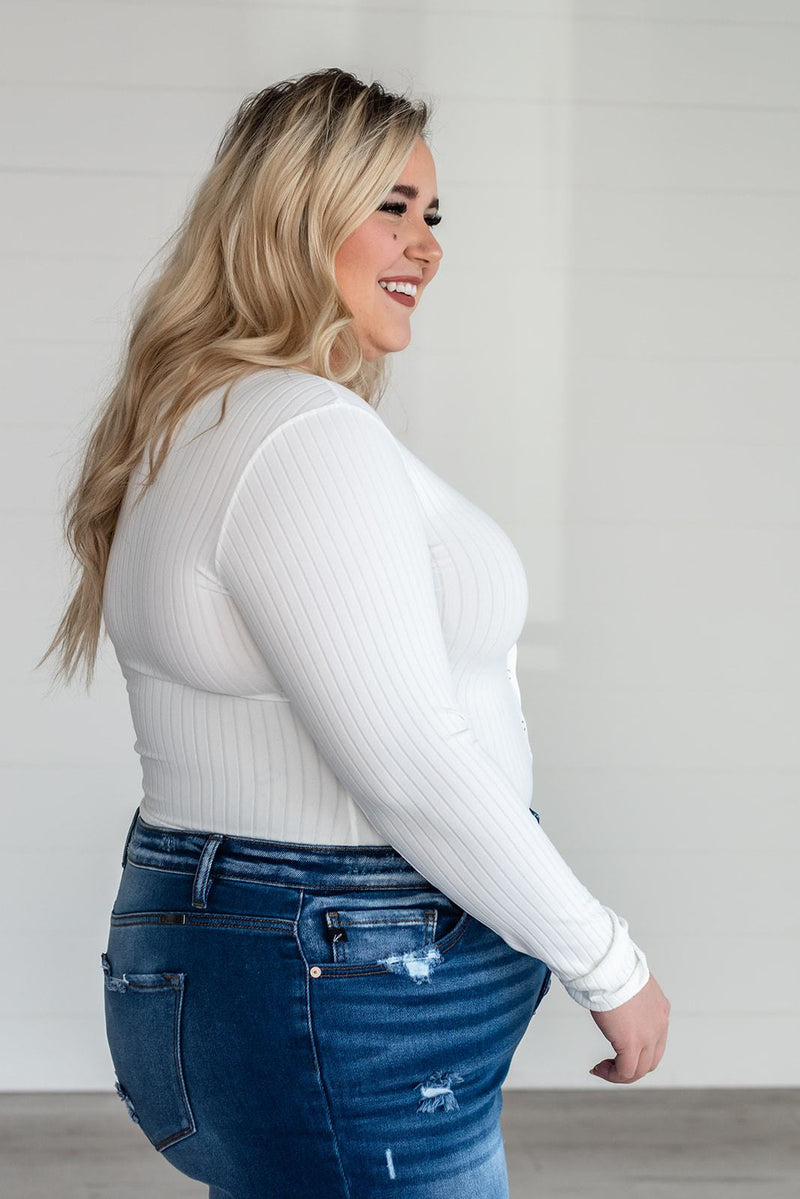 Get The Look Ribbed Bodysuit - White