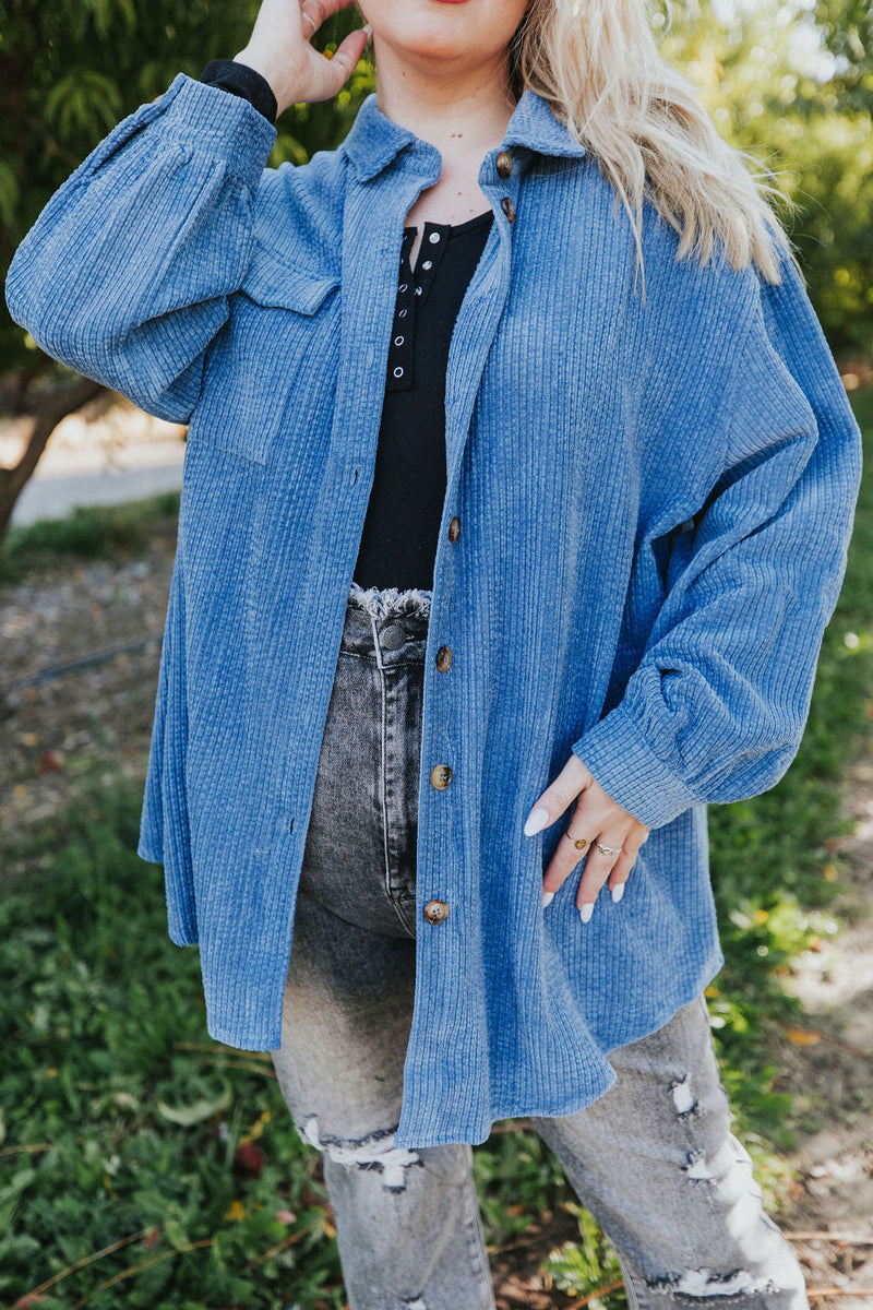 Can't Miss It Corduroy Shacket