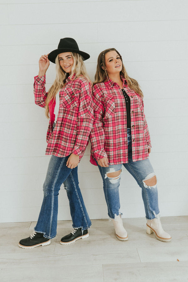Near To Your Heart Plaid Top