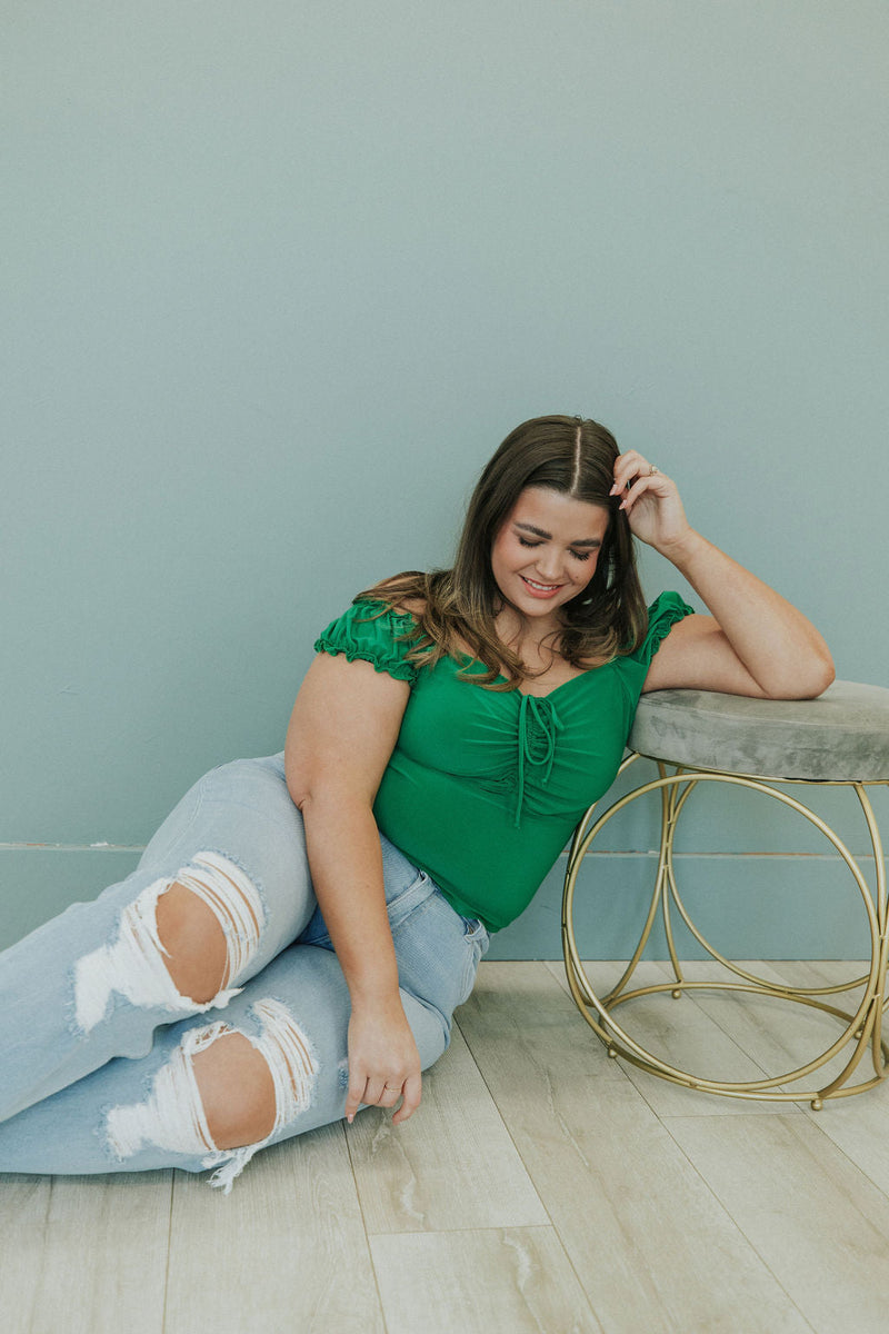 Happy Days Ruffle Shoulder Top