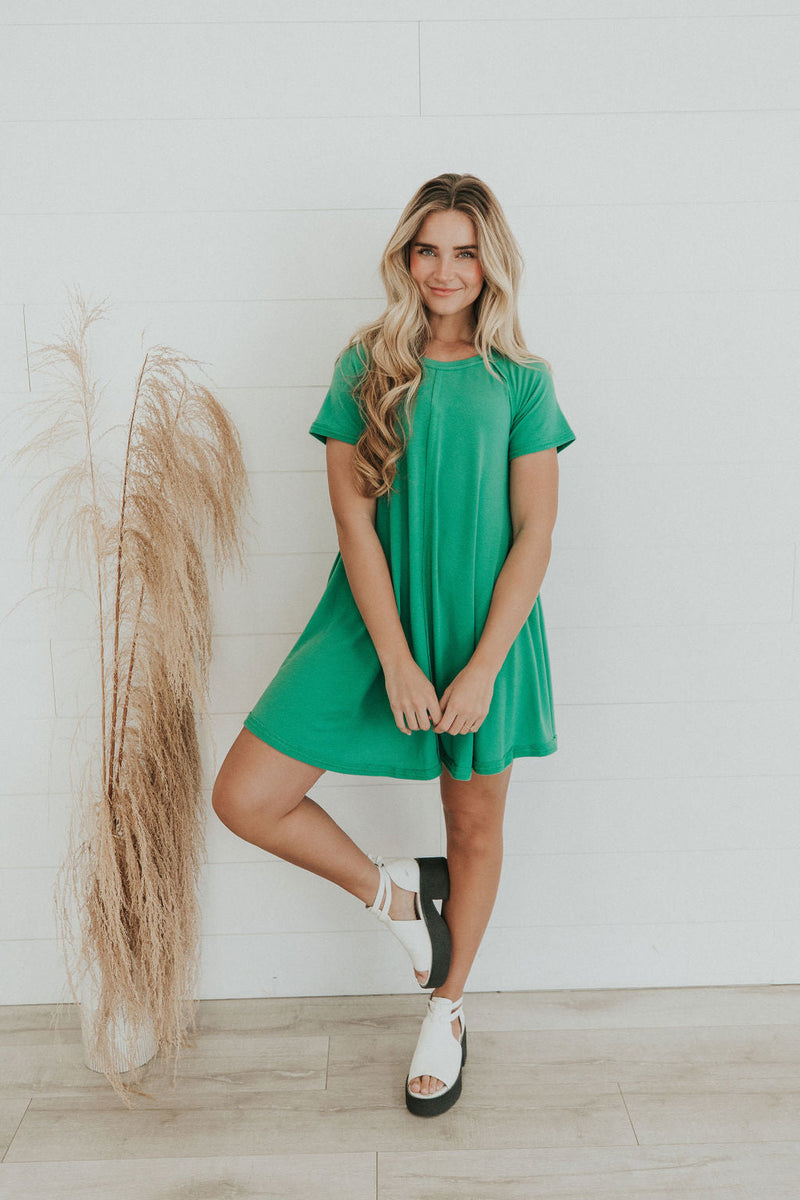 Catch Yourself Flare Fit Dress - Green