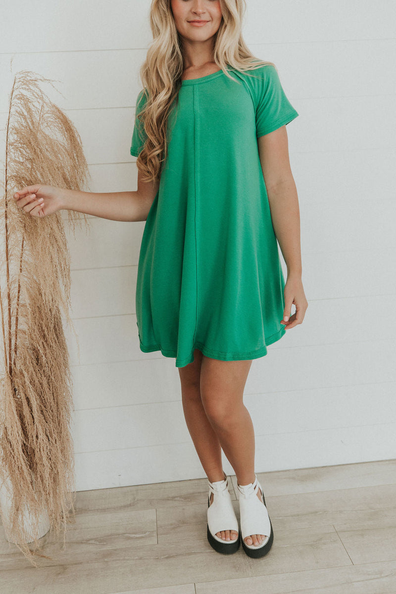 Catch Yourself Flare Fit Dress - Green