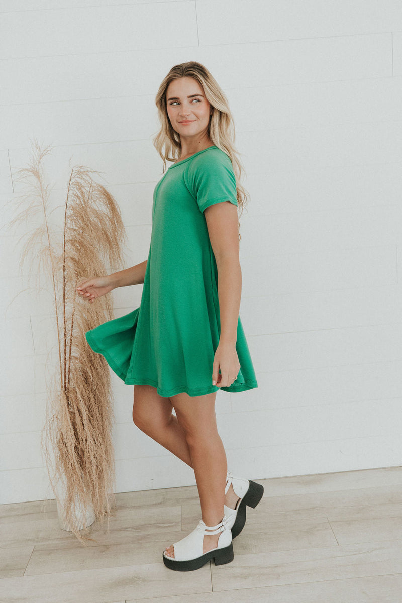 Catch Yourself Flare Fit Dress - Green