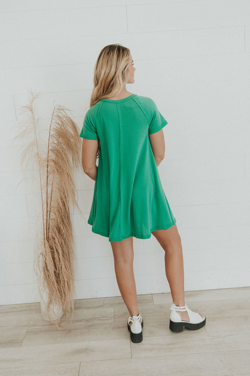 Catch Yourself Flare Fit Dress - Green
