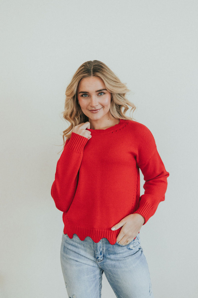 In The Works Scalloped Sweater