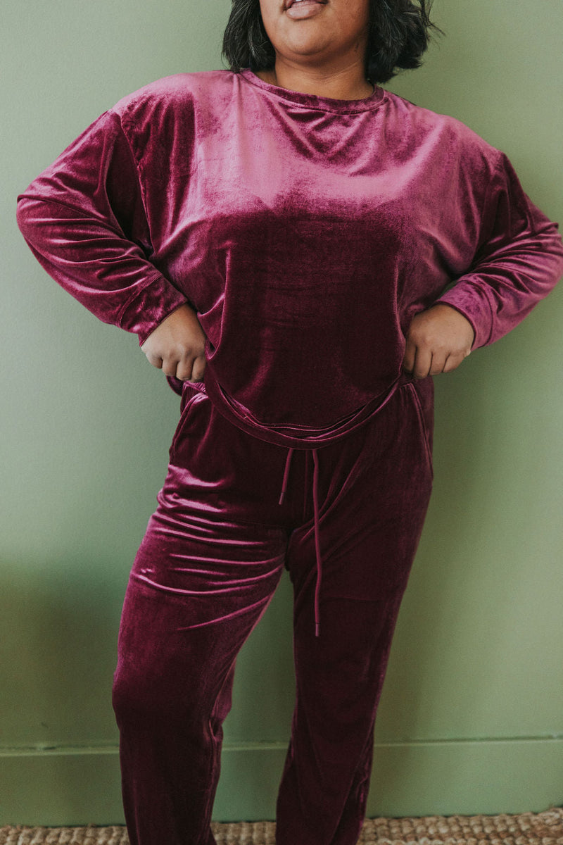 Cozy And Content Velvet Pullover