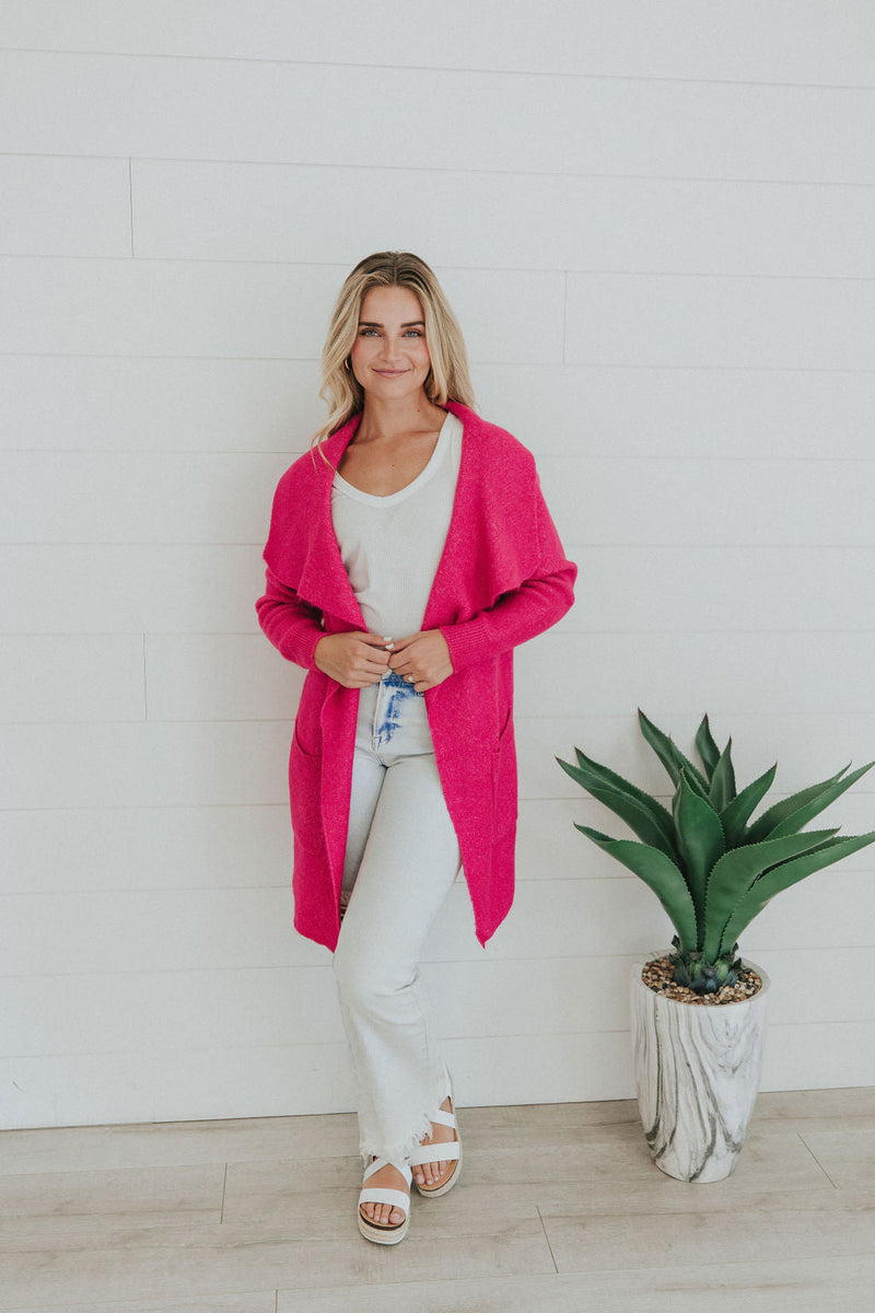 Feels Like A Win Lapel Cardigan