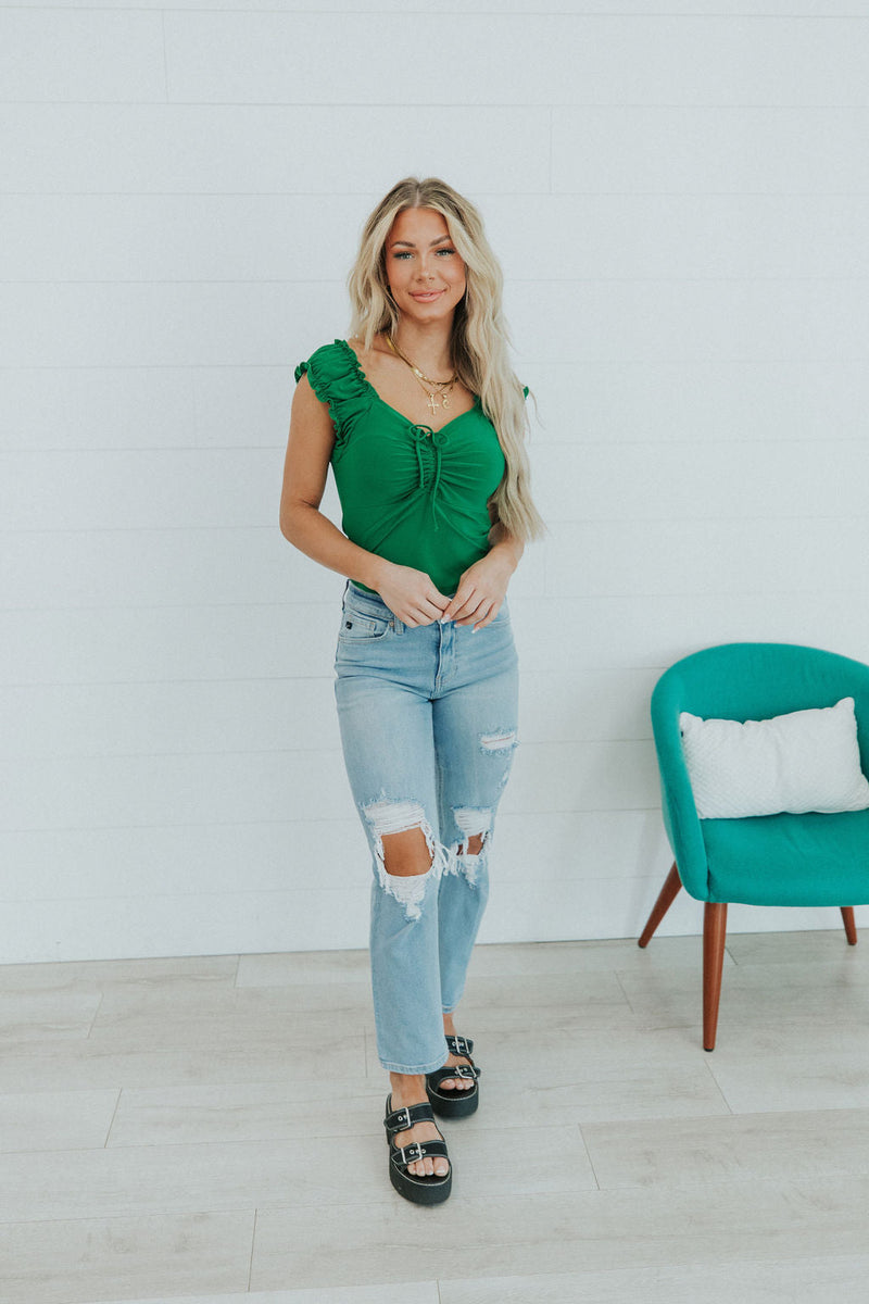 Happy Days Ruffle Shoulder Top