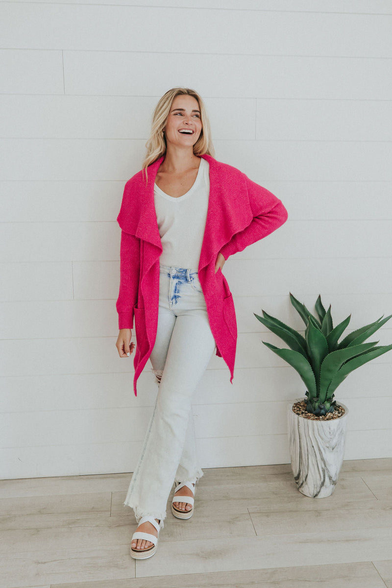 Feels Like A Win Lapel Cardigan