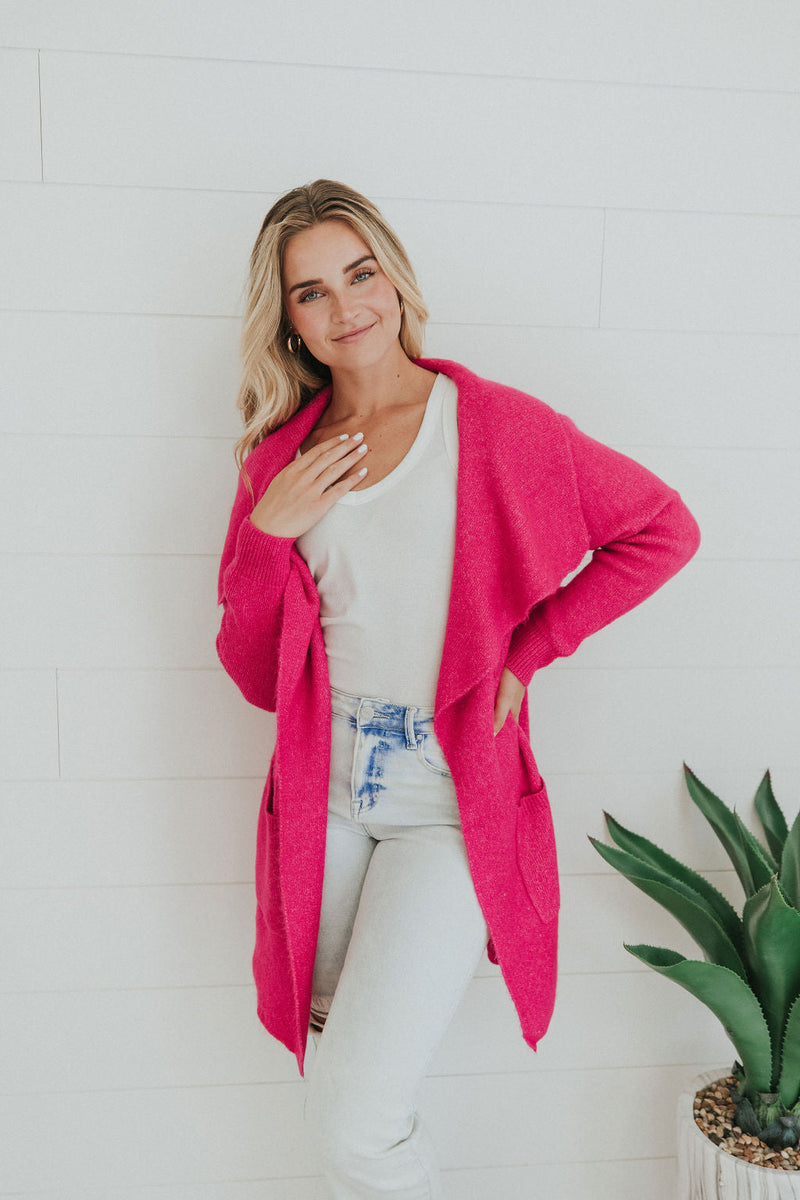 Feels Like A Win Lapel Cardigan