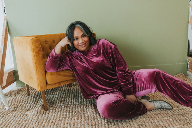 Cozy And Content Velvet Pullover