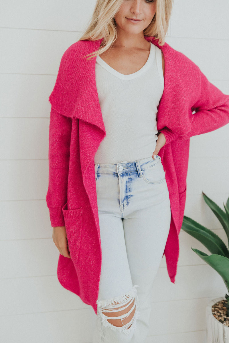Feels Like A Win Lapel Cardigan