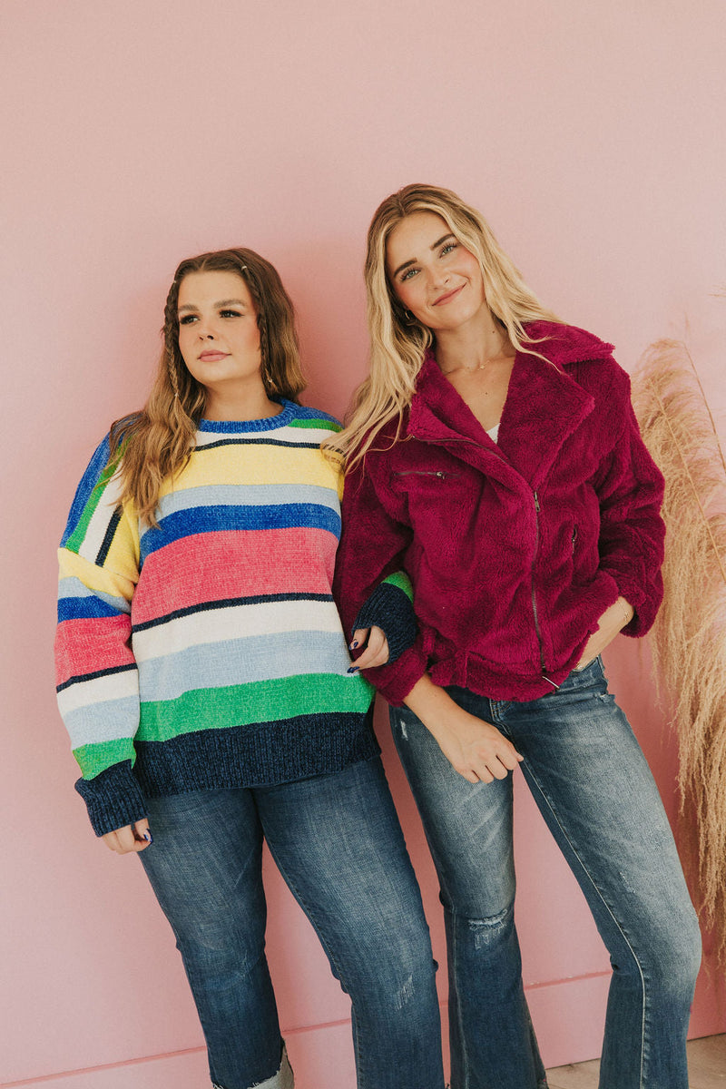 You Should Be Here Color Block Sweater