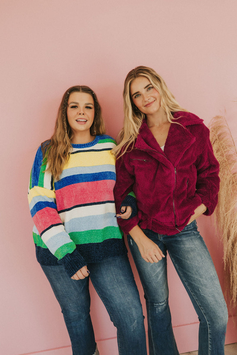 You Should Be Here Color Block Sweater