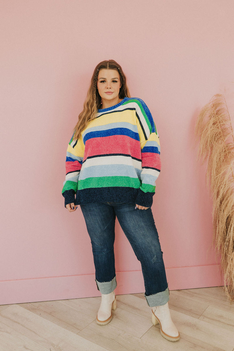 You Should Be Here Color Block Sweater