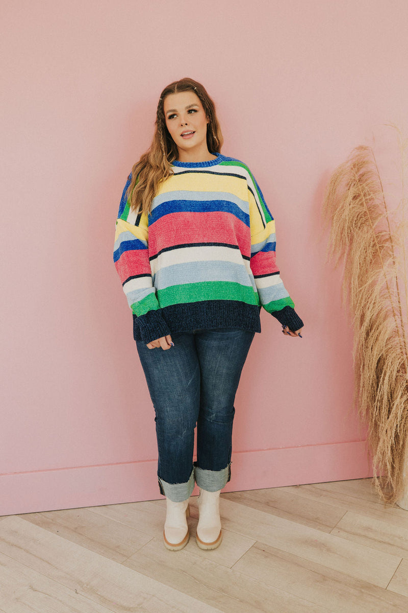 You Should Be Here Color Block Sweater