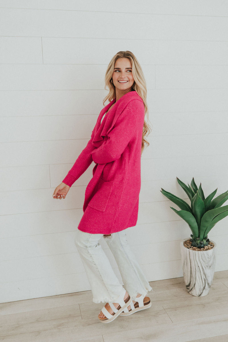 Feels Like A Win Lapel Cardigan
