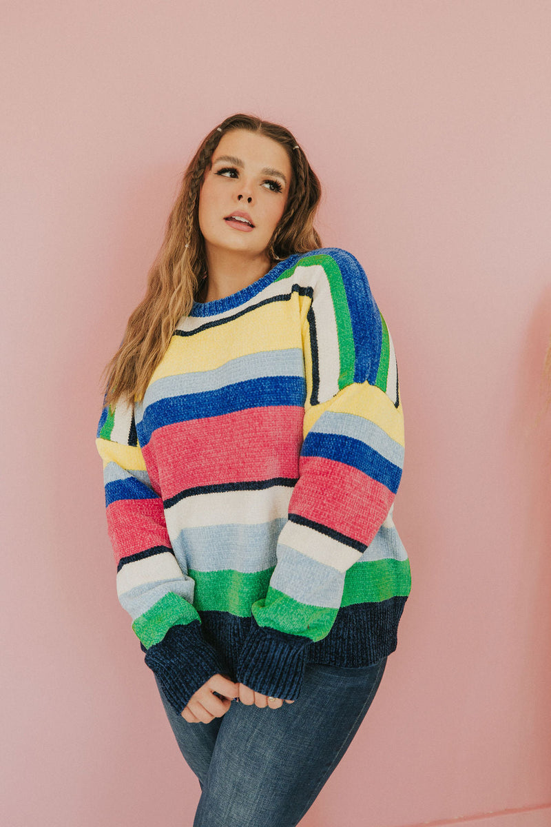 You Should Be Here Color Block Sweater