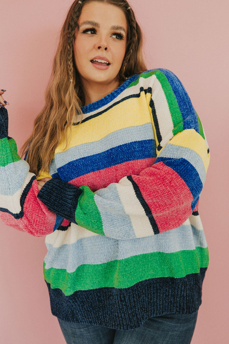 You Should Be Here Color Block Sweater