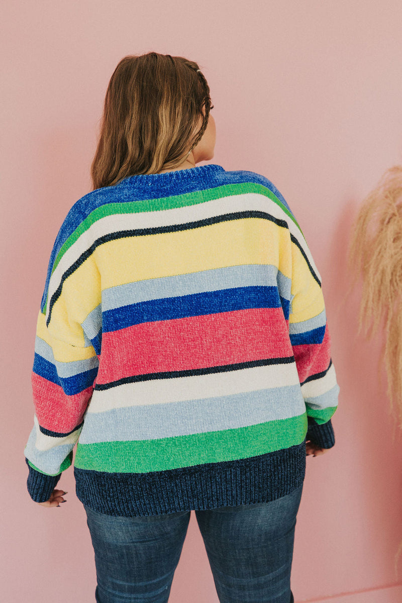 You Should Be Here Color Block Sweater