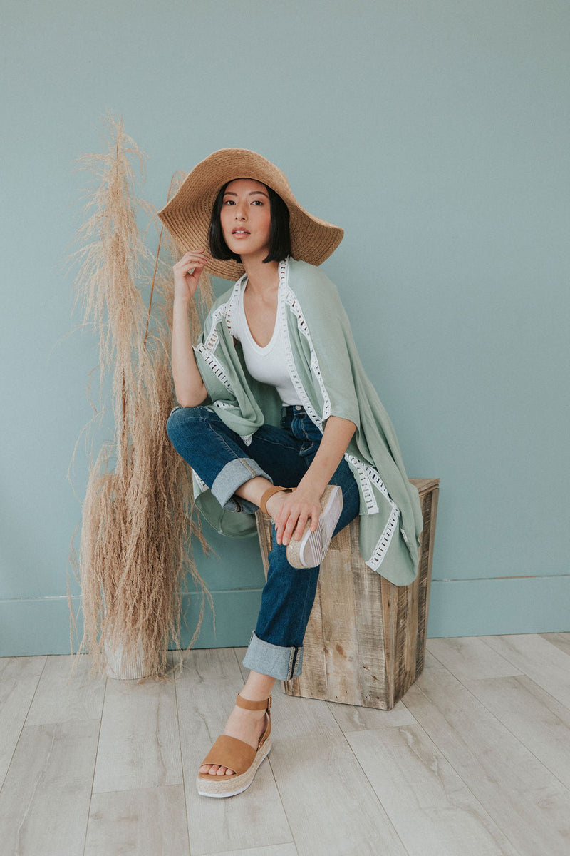 Come On Over Kimono - Sage