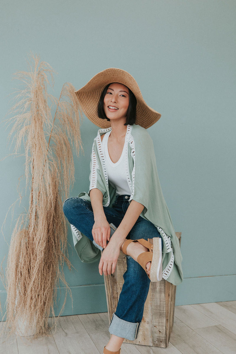 Come On Over Kimono - Sage