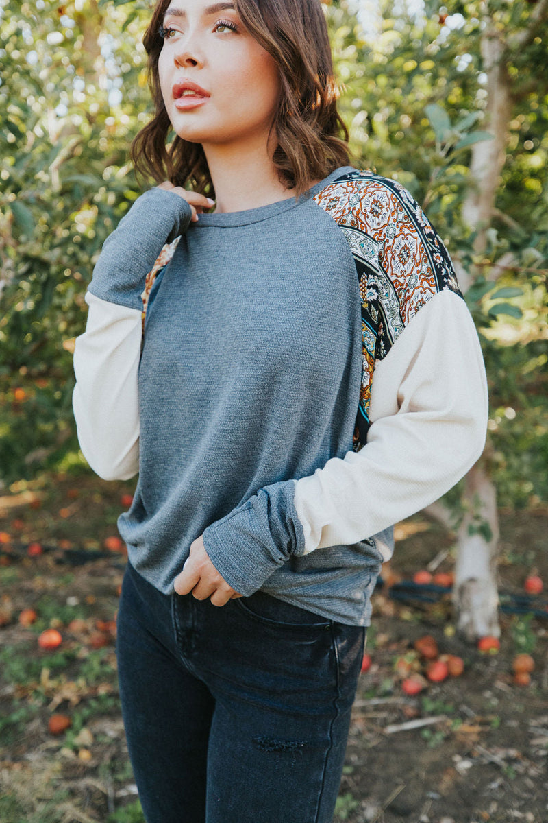 Totally You Contrast Knit Top