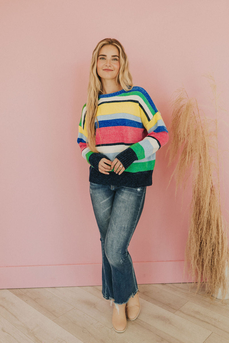 You Should Be Here Color Block Sweater