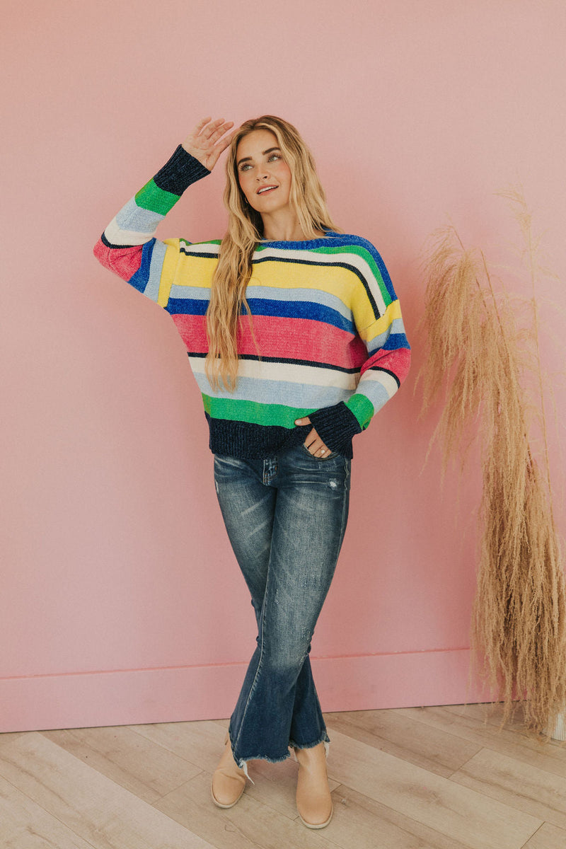 You Should Be Here Color Block Sweater