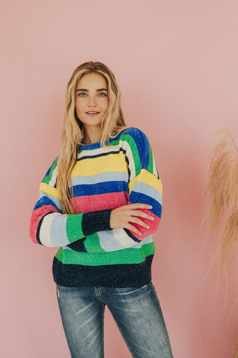 You Should Be Here Color Block Sweater