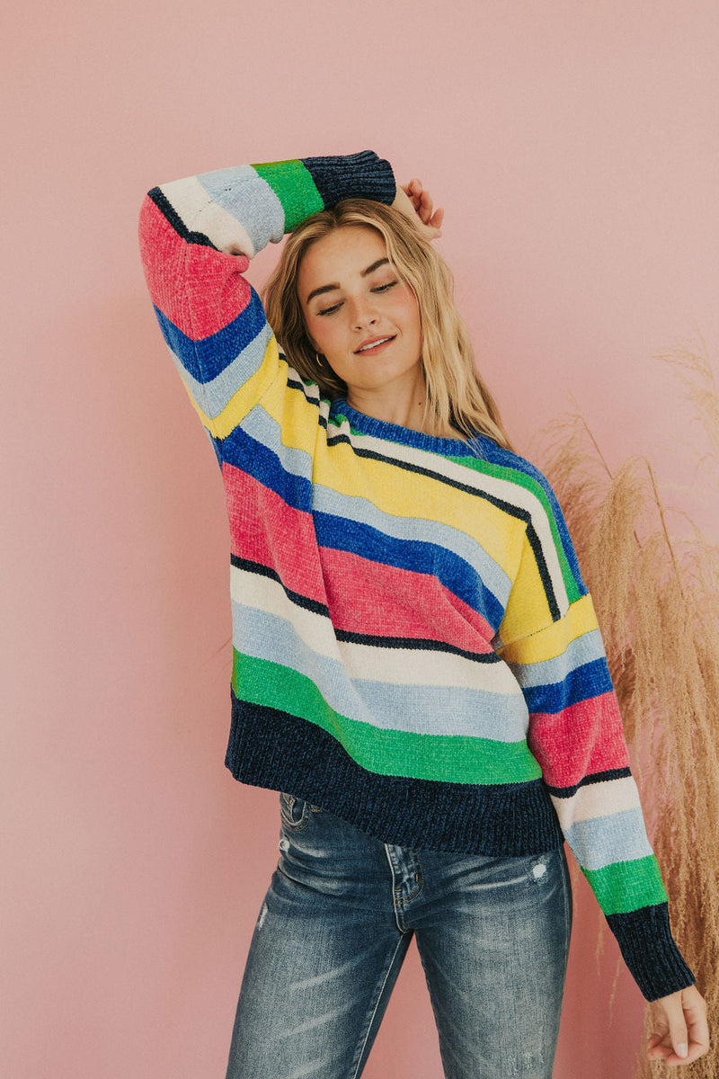 You Should Be Here Color Block Sweater