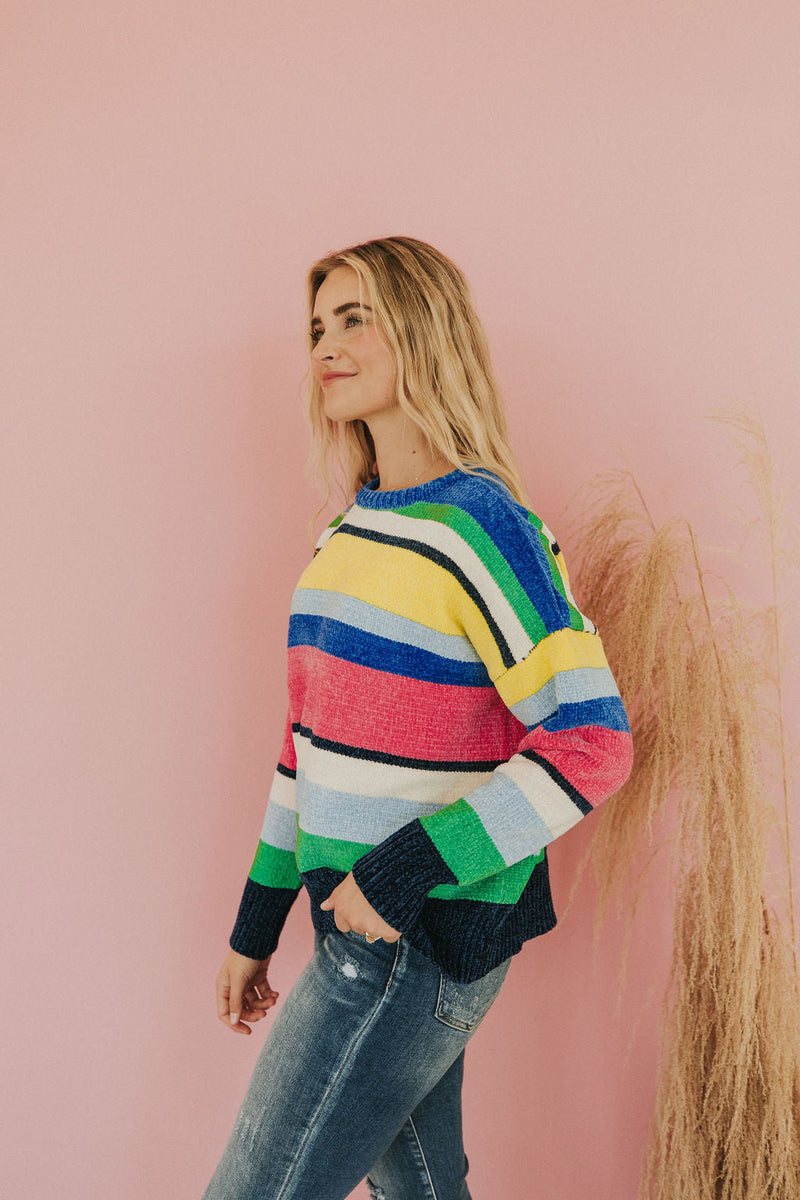 You Should Be Here Color Block Sweater