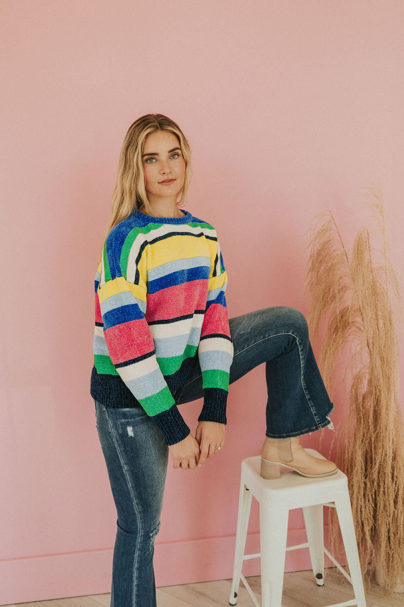 You Should Be Here Color Block Sweater