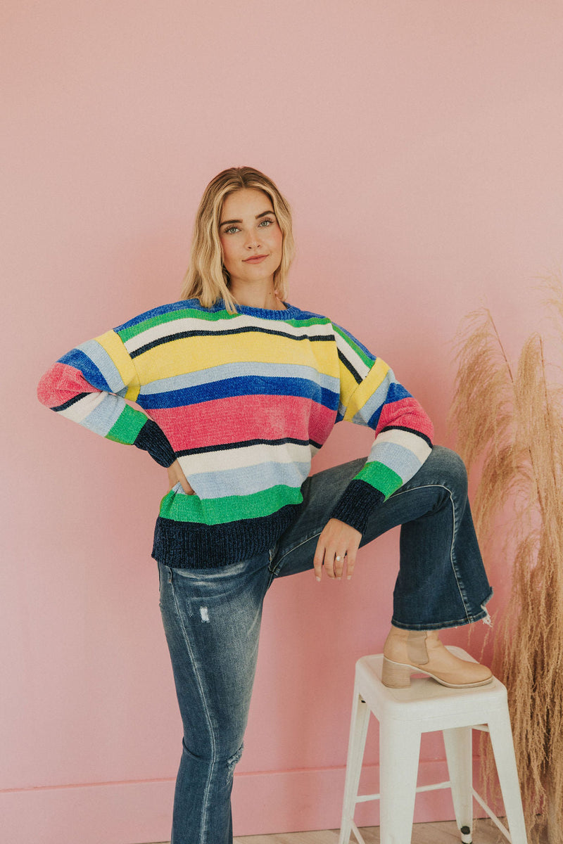 You Should Be Here Color Block Sweater
