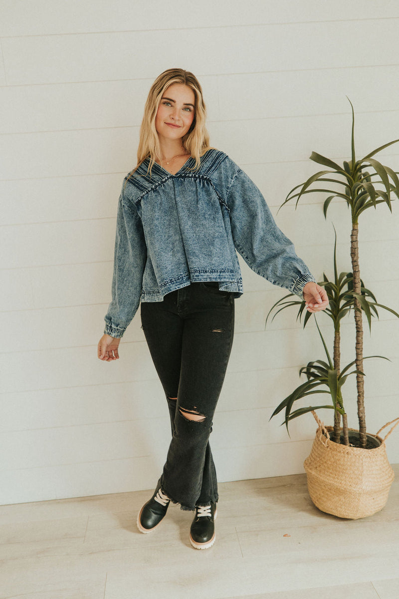 Now And Then Pin Tuck Top