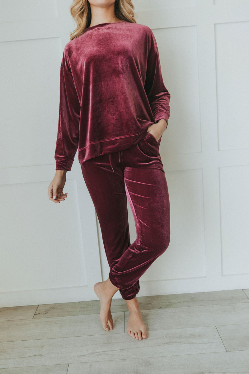 Cozy And Content Velvet Pullover