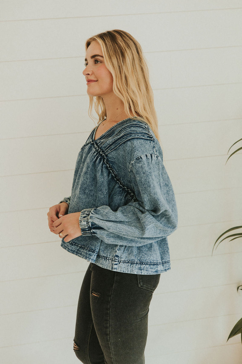 Now And Then Pin Tuck Top