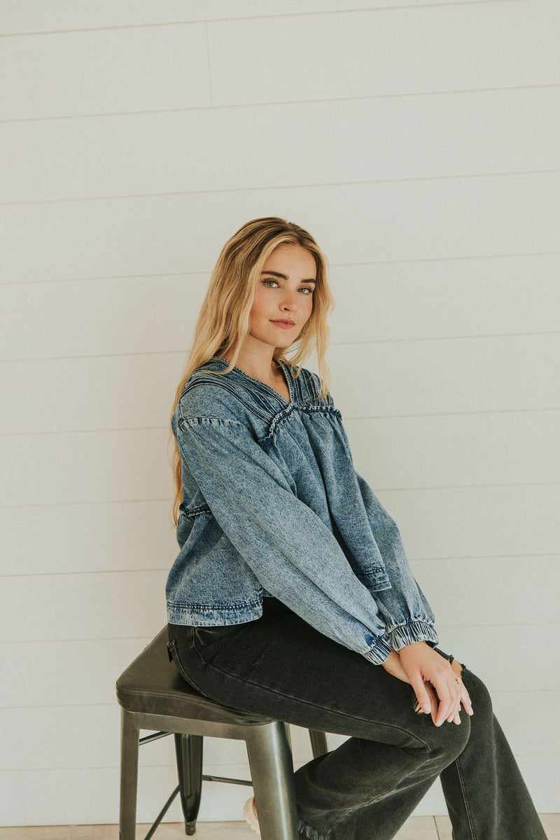 Now And Then Pin Tuck Top