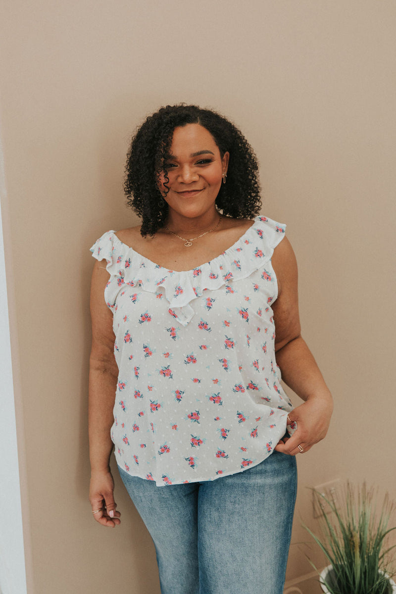 Good To Know Swiss Dot Sleeveless Top