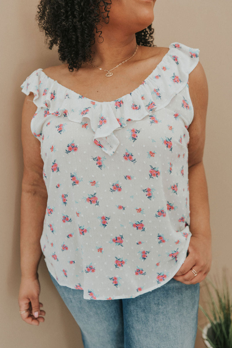 Good To Know Swiss Dot Sleeveless Top