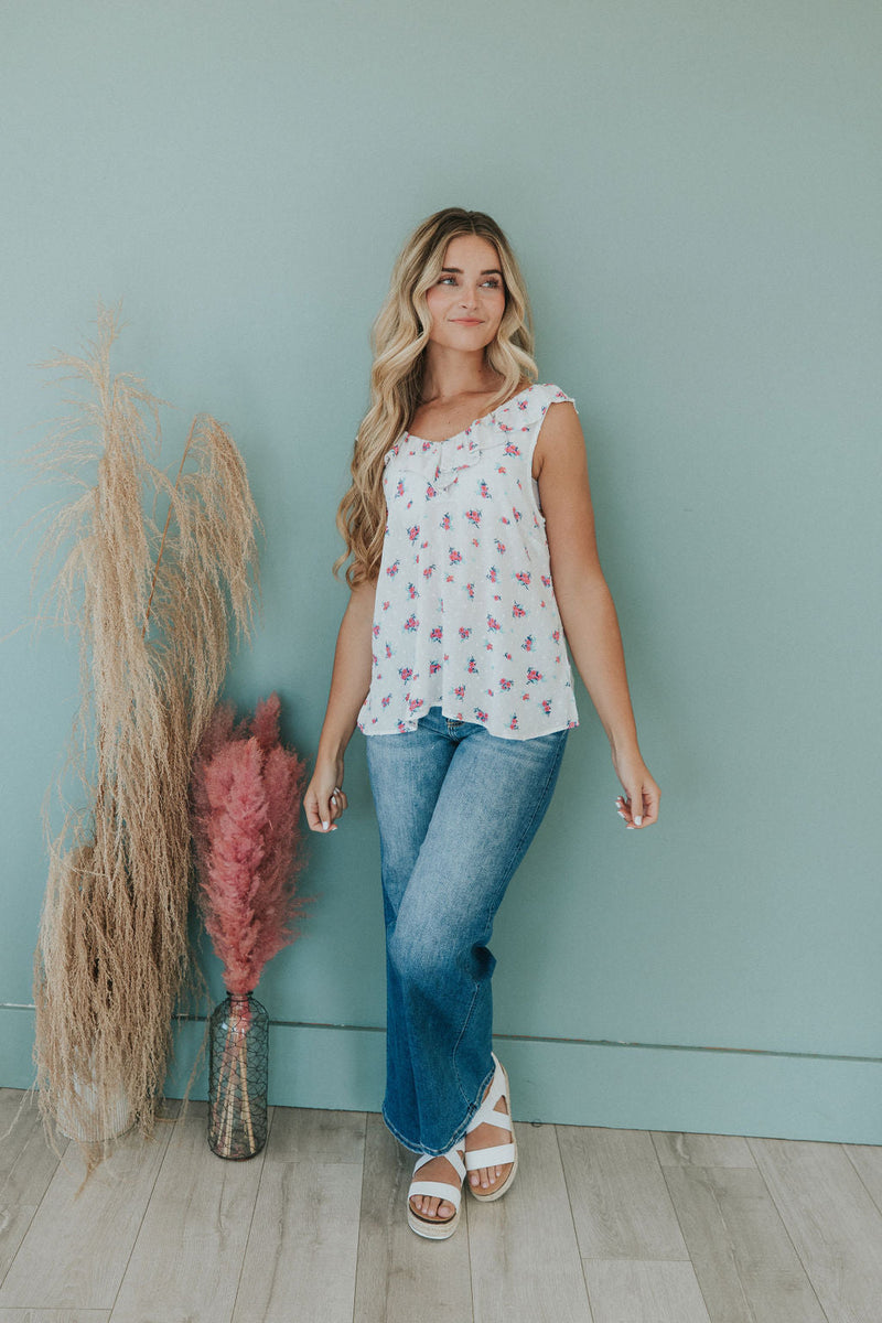 Good To Know Swiss Dot Sleeveless Top