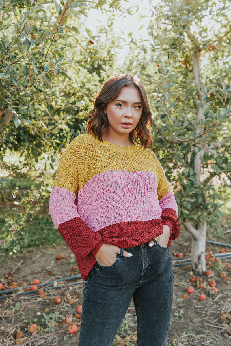 Take Chances Color Block Sweater