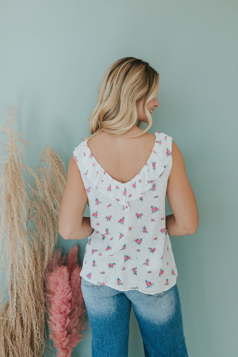 Good To Know Swiss Dot Sleeveless Top