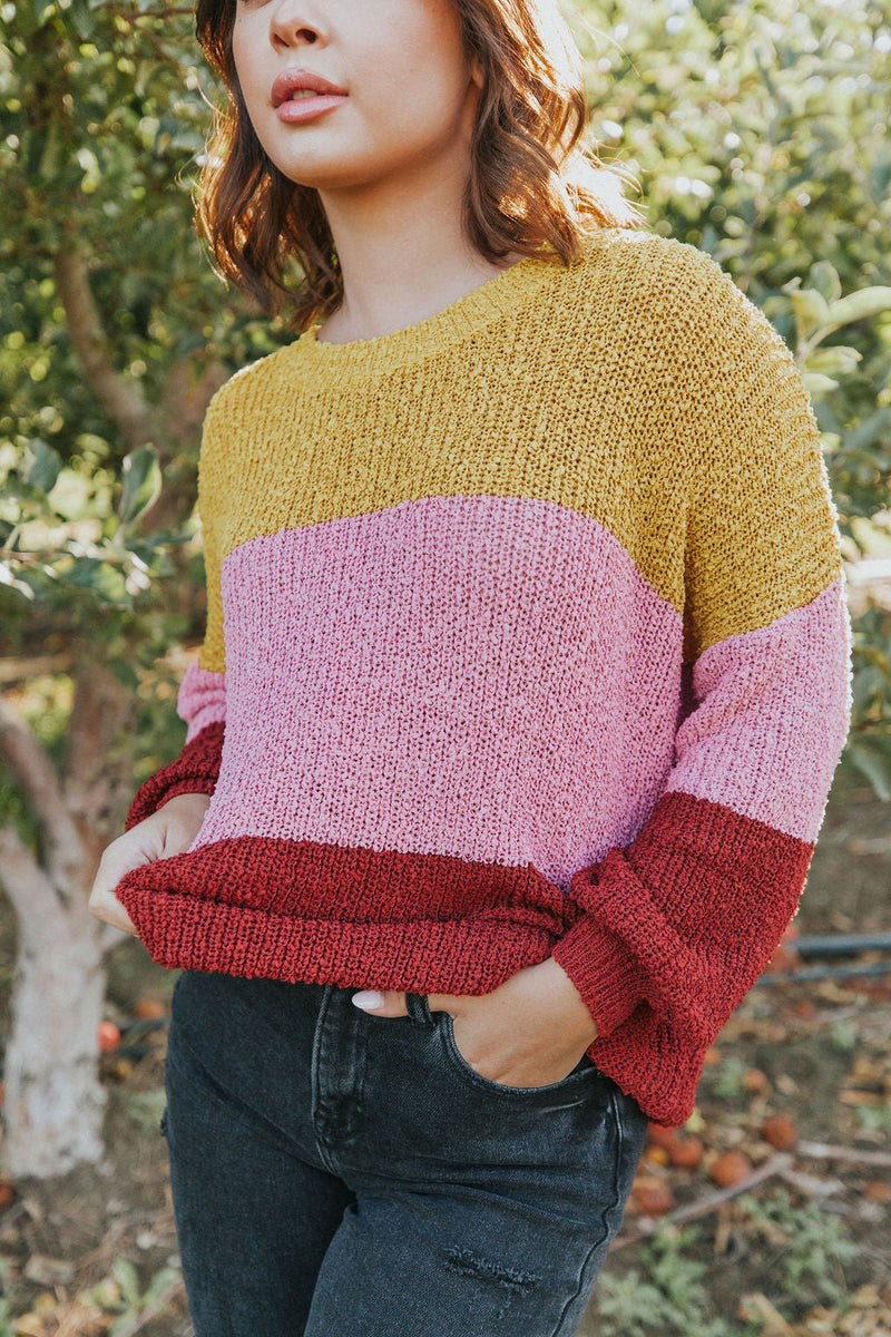 Take Chances Color Block Sweater